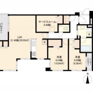 2SLDK、地下鉄烏丸線烏丸御池駅徒歩3分(間取)