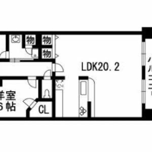 約20帖のゆったりとしたLDK(間取)