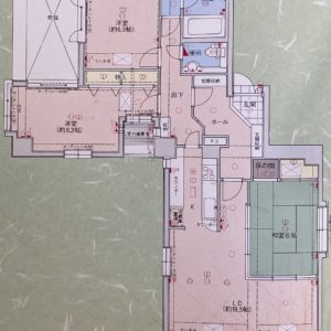 専有面積100.44㎡の希少物件、8階角住戸(間取)